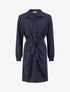Robe chemise effet drapé - Marine - 1