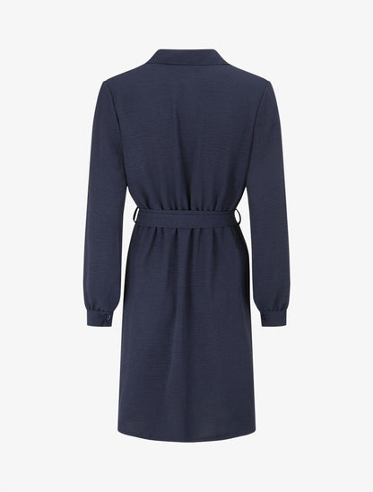 Robe chemise effet drapé - Marine - 2
