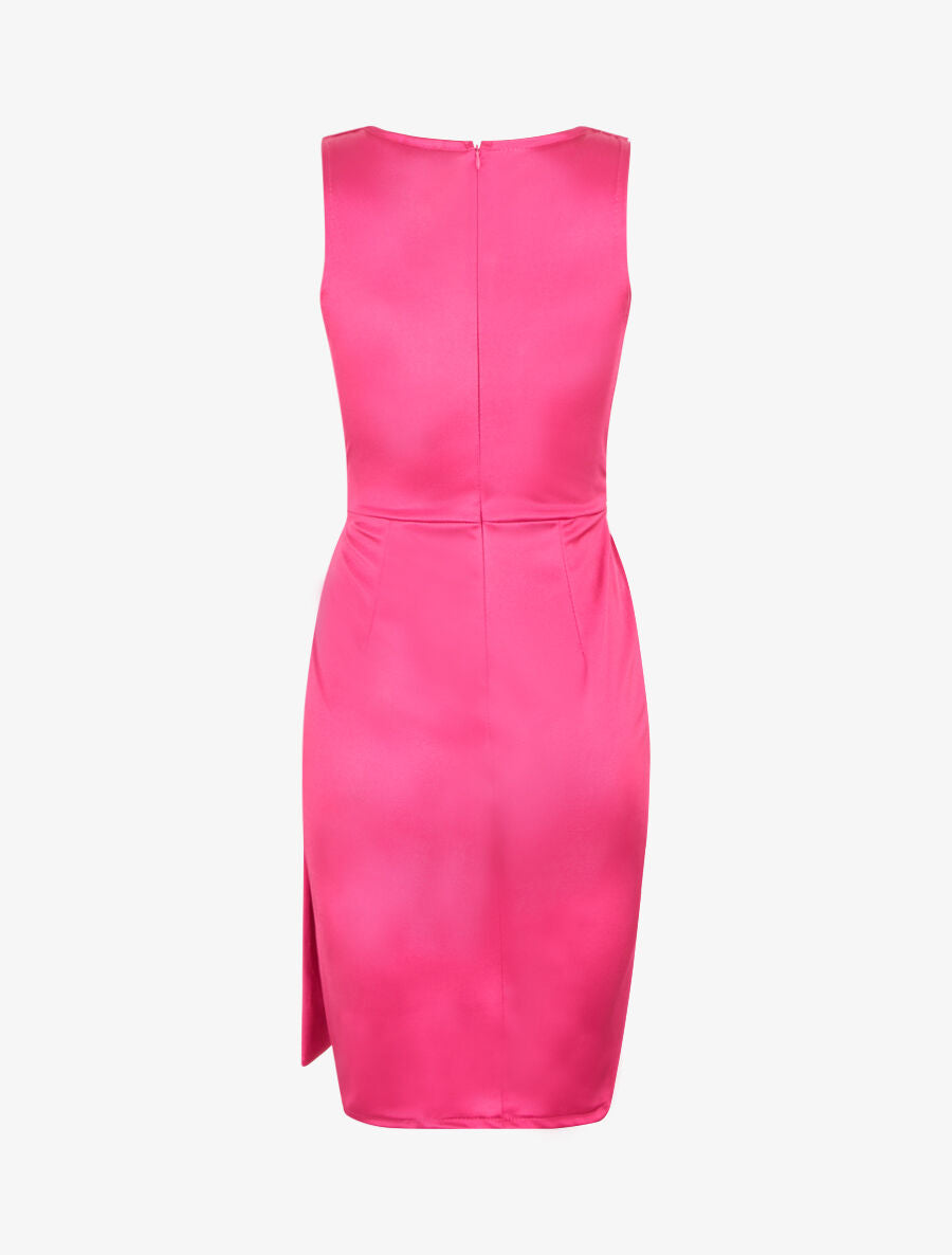 Robe de soirée à boucle en strass - Fushia - 2