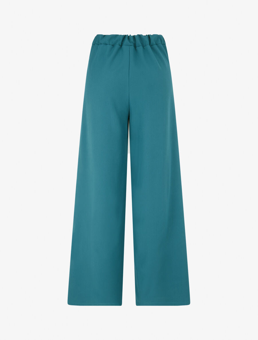 Pantalon droit à poches brodées - Bleu lagon - 2