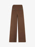 Pantalon droit à poches brodées - Marron - 1