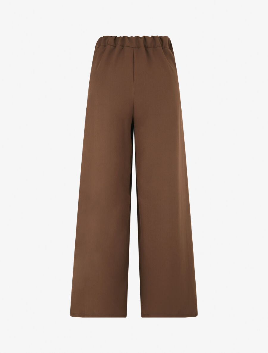 Pantalon droit à poches brodées - Marron - 2