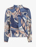 Blouse irisée et imprimé graphique - Marine - 1