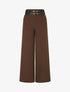 Pantalon wide leg à double ceintures - Marron - 5