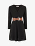Robe unie élastiquée et ajourée - Noir - 5