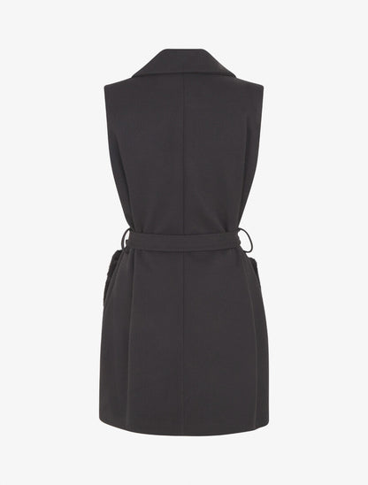 Veste à empiècement fourrure synthétique effet fausses poches - Noir - 2