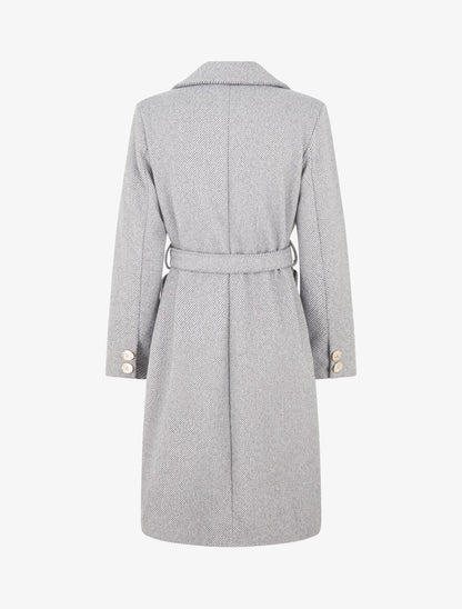 Manteau uni à boutons décoratifs - Gris - 2