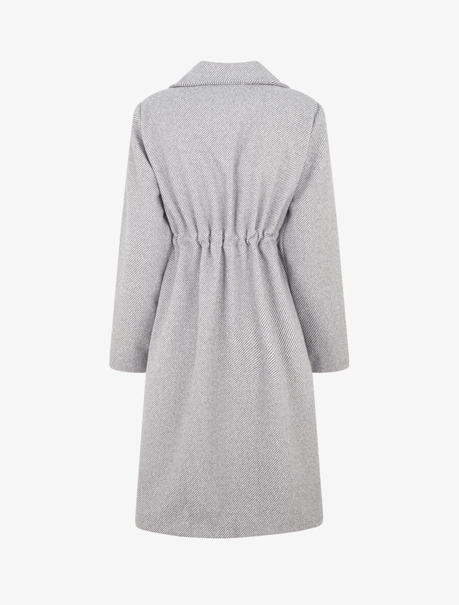 Manteau uni à cordons de serrage - Gris - 2