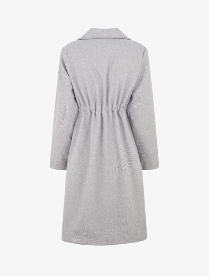 Manteau uni à cordons de serrage - Gris - 2