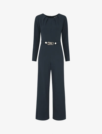 Combinaison unie à manches longues à empiècement métal coeurs - Marine - 4