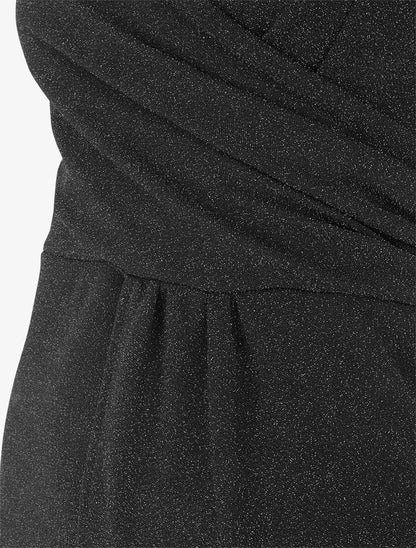 Robe longue irisée à bretelles croisées - Noir - 3