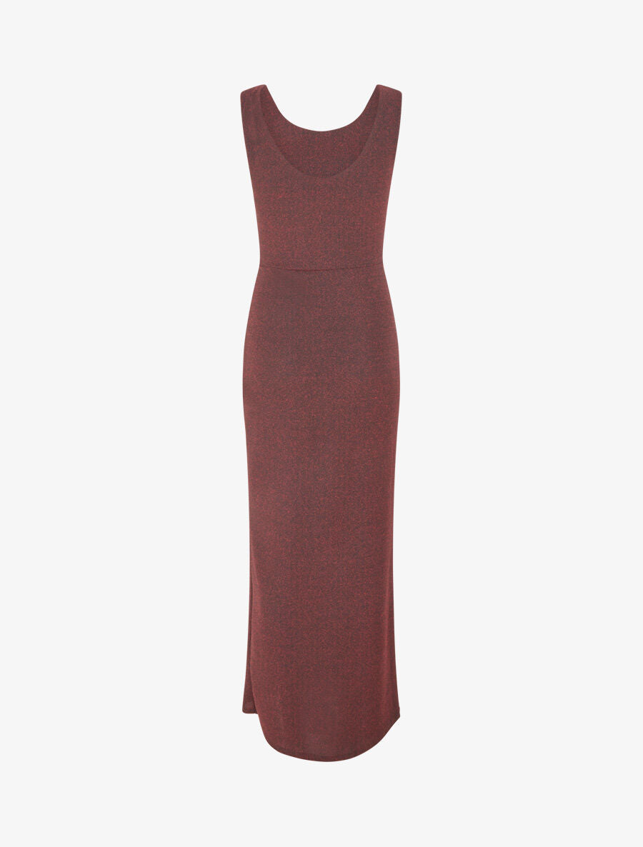 Robe longue irisée sans manches - Rouge - 2