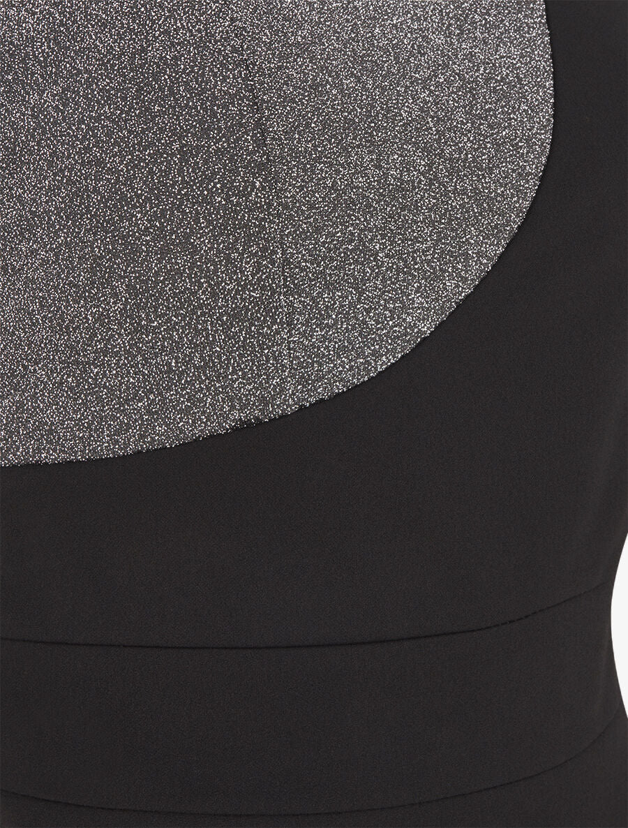 Robe longue à manches asymétrique et détail irisé - Argent - 3