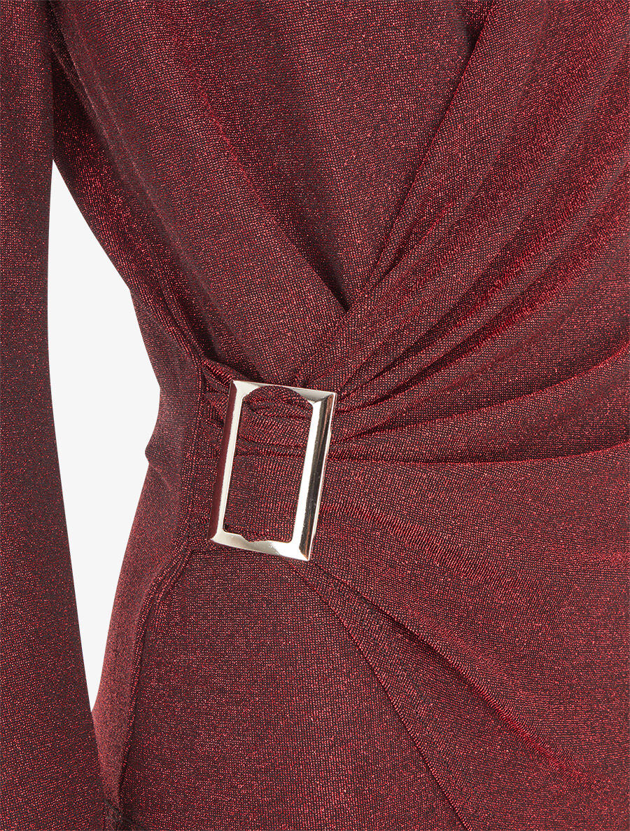 Top irisé à col cache-coeur - Rouge - 3