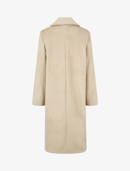Manteau long uni style feutre - Beige - 2