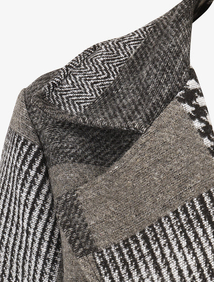 Manteau long imprimé patchwork - Gris - 3