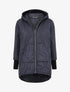 Manteau matelassé asymétrique à capuche - Marine - 1