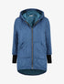 Manteau matelassé asymétrique à capuche - Bleu - 1