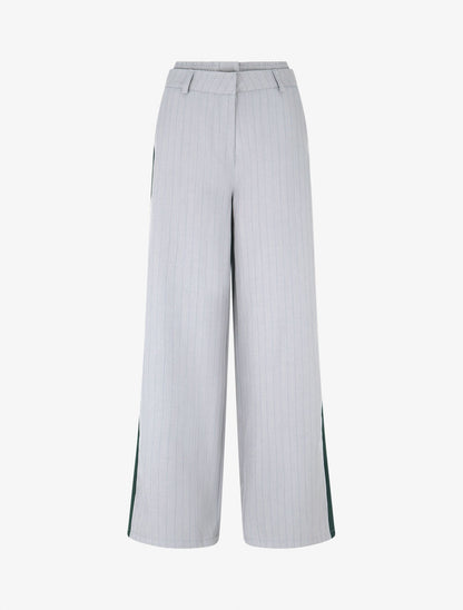 Pantalon fluide à bandes contrastantes - Gris - 1