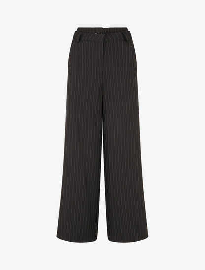 Pantalon fluide à bandes contrastantes - Noir - 1