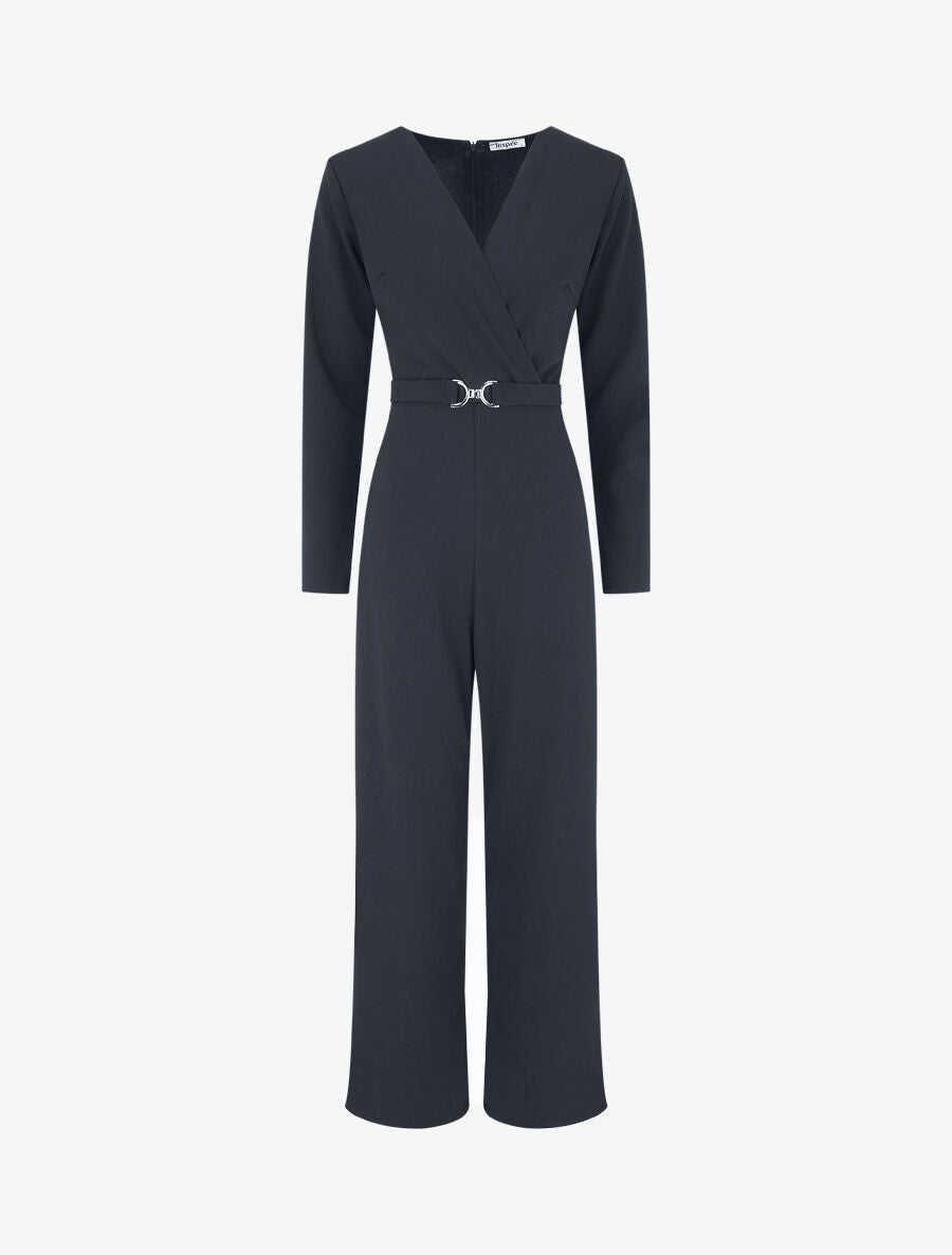 Combinaison unie à manches longues - Marine - 4