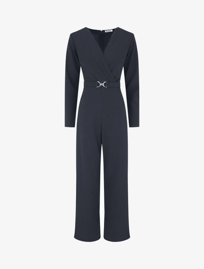 Combinaison unie à manches longues - Marine - 4