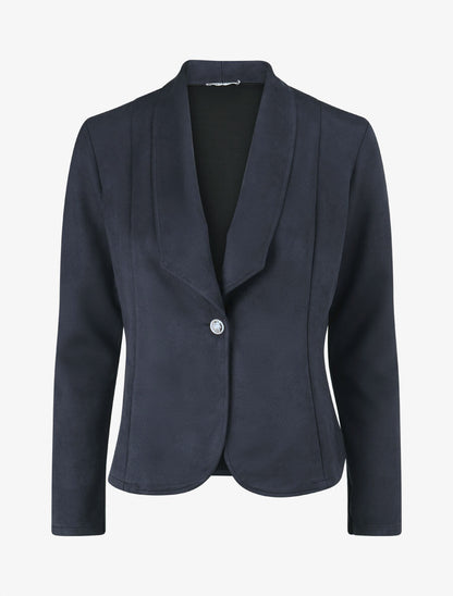 Veste en suédine col tailleur - Marine - 4