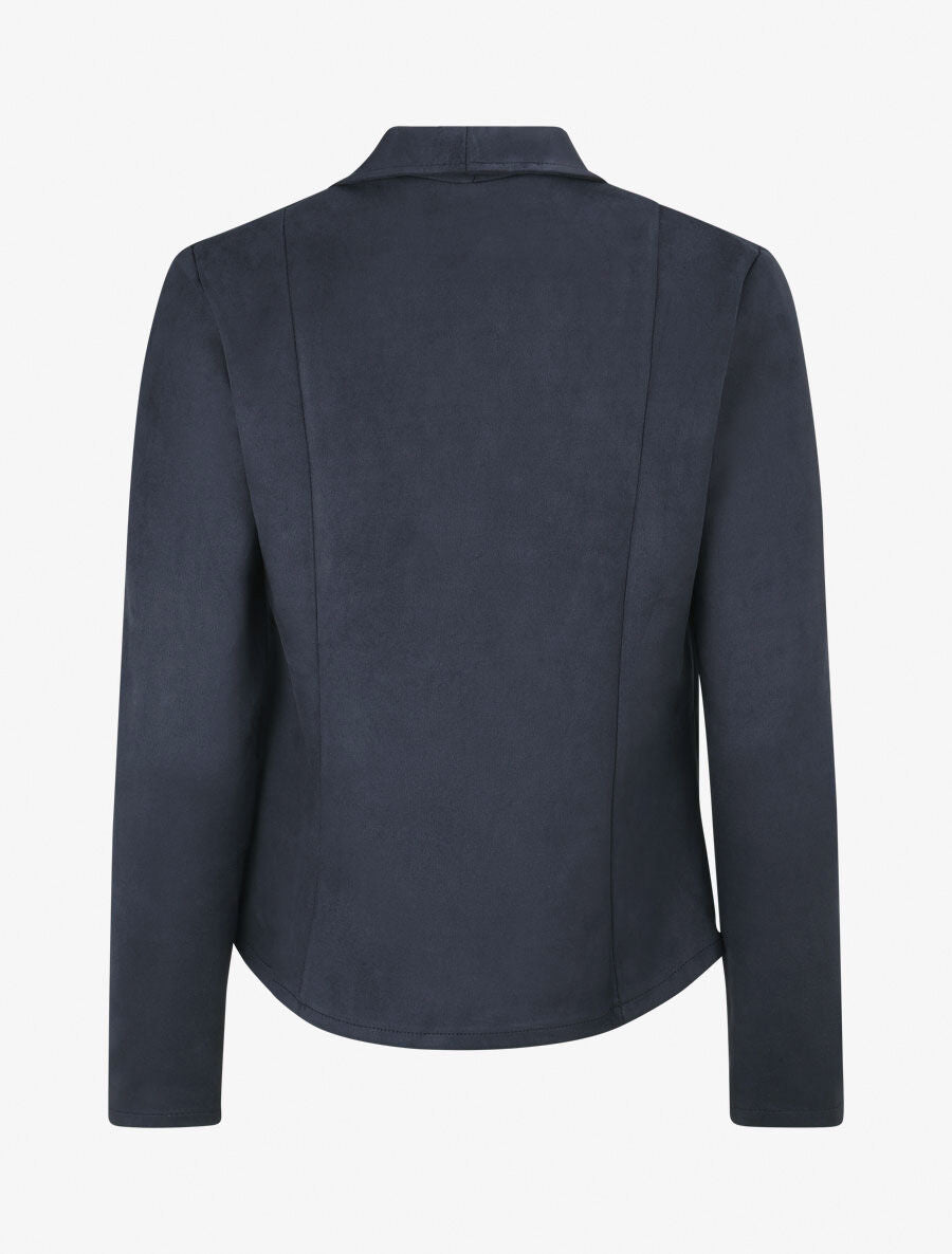 Veste en suédine col tailleur - Marine - 2