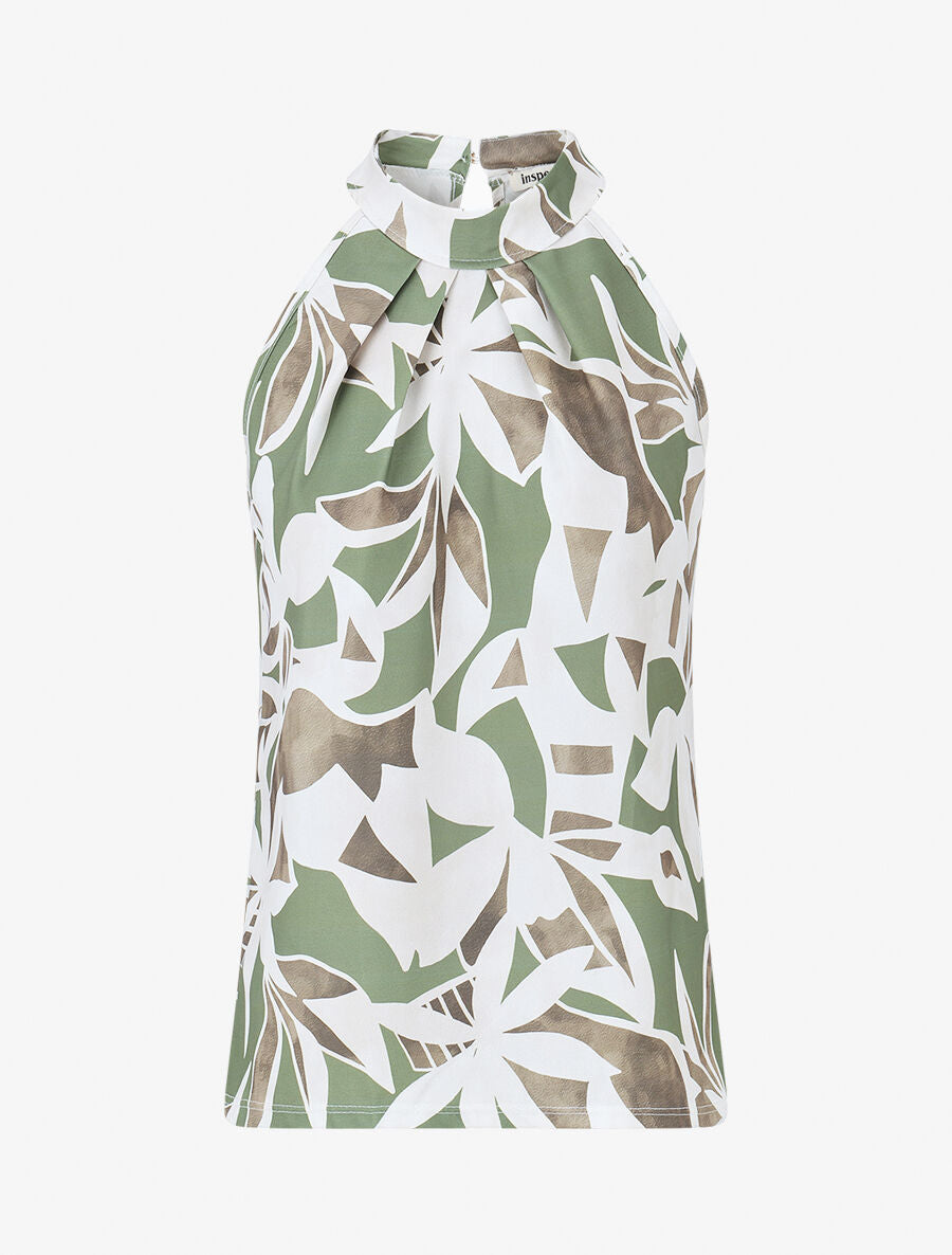 Top sans manches imprimé graphique - Kaki - 1