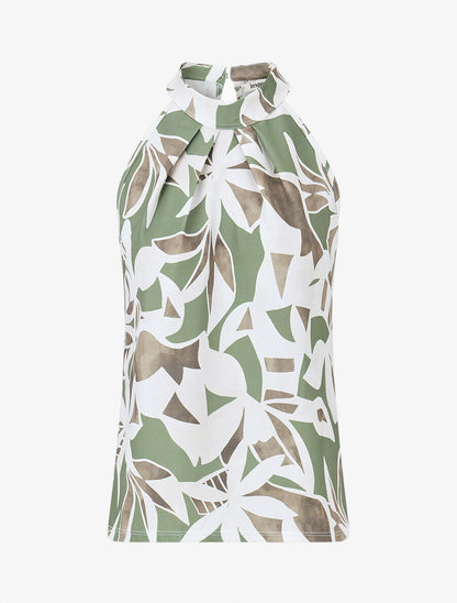 Top sans manches imprimé graphique - Kaki - 1