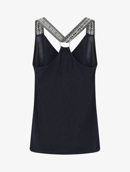 Top droit dos nageur et bretelles fantaisies - Marine - 2