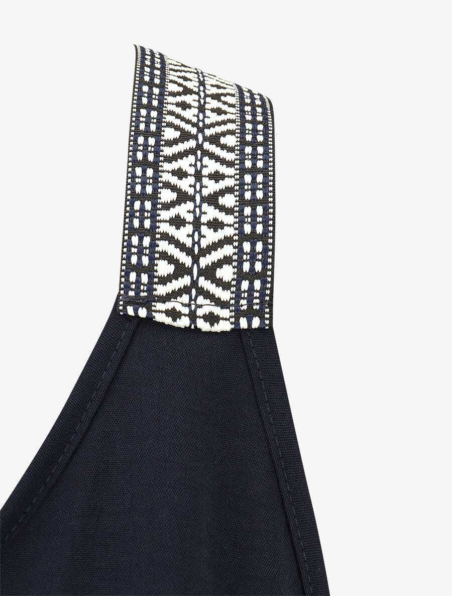 Top droit dos nageur et bretelles fantaisies - Marine - 3