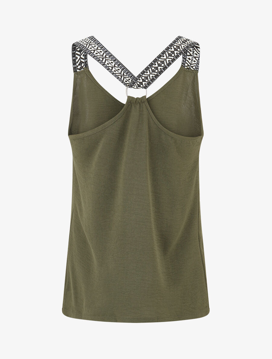 Top droit dos nageur et bretelles fantaisies - Kaki - 2