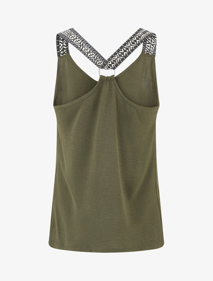 Top droit dos nageur et bretelles fantaisies - Kaki - 2