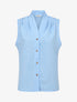 Top uni sans manches boutonné - Bleu - 1