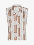 Top imprimé rétro sans manches - Beige - 1