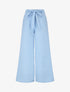 Pantalon uni effet lin - Bleu - 4