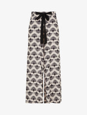 Pantalon ample taille haute imprimé dandelion - Noir - 1