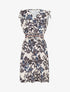 Robe élastiquée à imprimé foulard - Marine - 4