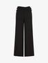 Pantalon ample taille haute à boutons - Noir - 1