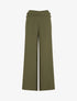 Pantalon ample taille haute à boutons - Kaki - 1