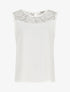 Top droit sans manches col dentelle - Blanc - 4