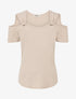 Top manches courtes à épaules dénudées - Beige - 1