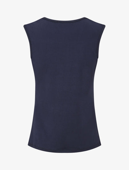 Débardeur droit à bretelles bijou - Marine - 2