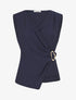 Top droit sans manches à boucle - Marine - 1
