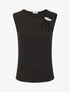 Top droit sans manches à broche plume - Noir - 1