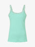 Débardeur côtelé à bretelles en dentelle - Turquoise - 1