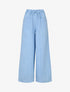 Pantalon élastiqué uni à poches plaquées - Bleu ciel - 1