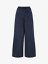Pantalon élastiqué uni à poches plaquées - Marine - 1