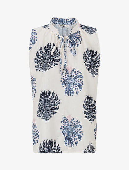 Top sans manches à imprimé fantaisie - Marine - 1